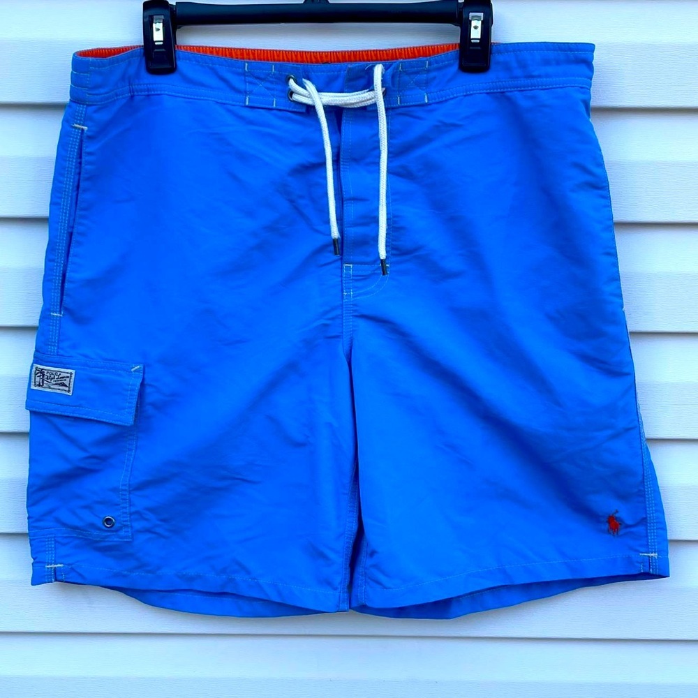 Polo Sport Ralph Lauren Swim Shorts Blue Men’ Large Great EUC Side‎ Pocket